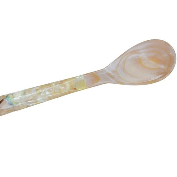 Mother of Pearl Caviar Spoons Abalone and Seashell Handle Set of Five Appetizer - Picture 4 of 9